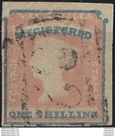 1854 Australia Victoria 1s. Rose-pink And Blue Cancelled SG N. 34 - Sonstige & Ohne Zuordnung