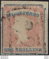 1854 Australia Victoria 1s. Rose-pink And Blue Cancelled SG N. 34 - Altri & Non Classificati