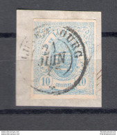 1859 - 63 LUSSEMBURGO -  N. 6 - 10 Cent Azzurro Chiaro, USATO Su Piccolo Frammento - Autres & Non Classés
