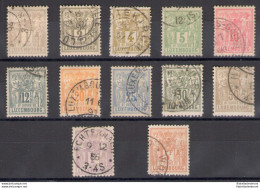 1882-1889 LUSSEMBURGO - Gruppo Allegorico N° 47/58 , 12 Valori , Usati - Other & Unclassified