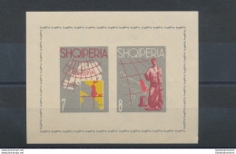 1962 ALBANIA - Europa Stampati In Foglietto 2 Serie Colori Cambiati , Foglietto - Albanien