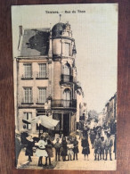 Cpa 24 Toilée, Colorisée, Thiviers, Rue Du Thon, Animée, éd Eymard, écrite En 1912 - Thiviers
