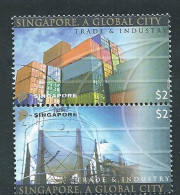 Singapore 2004; Global City, Trade And Industry Set; Couple United Vertical, Coppia Unita. Used. - Singapur (1959-...)