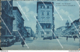 Ce434 Cartolina Fiume Via Garibaldi E Corso Vittorio Emanuele III Croazia - Sonstige & Ohne Zuordnung