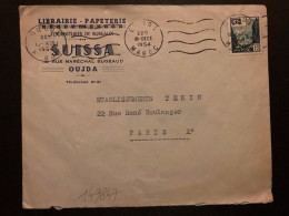 LETTRE LIBRAIRIE PAPETERIE SUISSA TP 15F OBL.MEC.18 DECE OUJDA - Cartas & Documentos