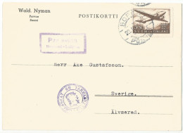 Suomi Finland Norma 340 Used FDC On Postcard Censored 1944 Air Mail - FDC