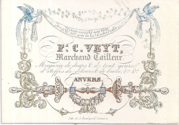 ANVERS-ANTWERPEN " C.VEYT-MARCAHND TAILLEUR-KLEERMAKER"LITH.GIJSELINCK-117/85MM - Cartes Porcelaine