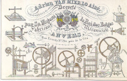 ANVERS-ANTWERPEN "VAN MIERLO-MACHINEBOUWER -FABRICANT MECANICIEN"LITH.C.MESSENS-115/73MM - Cartoline Porcellana