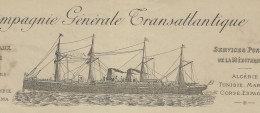 1895 ENTETE CIE GENERALE TRANSATLANTIQUE Bordeaux => Besse Neveux Cabrol  Armateurs  CARGAISON => Pointe à Pitre - 1950 - ...