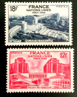 1948 FRANCE N 818 /M819 - NATIONS UNIES PARIS 1948 PALAIS DE CHAILLOT - NEUF** - Unused Stamps