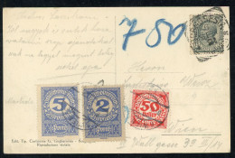 1921. Postcard From Italy, Borgosesia,  With Postage Due Stamps - Covers & Documents