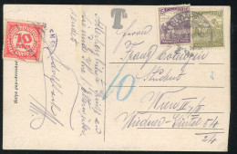 1920. Postcard From Budapest,  With Postage Due Stamp - Lettres & Documents