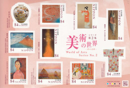 2020 Japan World Of Art Series Paintings Ceramics  Miniature Sheet Of 10 MNH @ BELOW FACE VALUE - Ungebraucht
