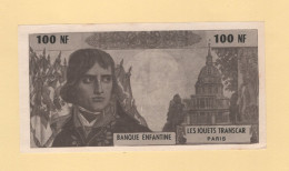 Banque Enfantine - Jouets Transcar - 100 NF - Napoleon Bonaparte - Specimen