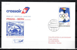 1996 Prague - Bern    Swissair/ Crossair First Flight, Erstflug, Premier Vol ( 1 Cover ) - Autres (Air)