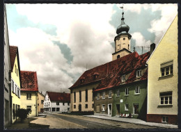 AK Wassertrüdingen /Mfr., Strassenpartie Mit Kirche  - Autres & Non Classés