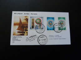 Lettre Premier Vol First Flight Cover Luxor Frankfurt Boeing 727 Lufthansa 1987 - Briefe U. Dokumente