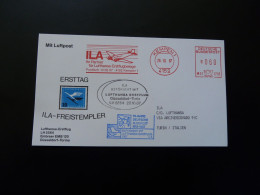 Lettre Premier Vol First Flight Cover Dusseldorf Torino Embraer 120 Lufthansa 1987 - Franking Machines (EMA)