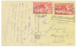 P3504 - FRANCE , OLYMPIC CARD, SHOWING THE SWEDISH TEAM, SEND TO SWEDEN 50 CT. RATE WITH 2 25 CT STAMPS, - Summer 1924: Paris