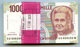 1000 LIRE MAZZETTA COMPLETA CON FASCETTA MONTESSORI LETT. G 21/07/1998 FDS-/FDS - Otros & Sin Clasificación