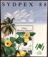 Cocos Keeling 1988 Flowers Sydpex Minisheet MNH - Other & Unclassified