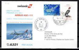 1996 Zurich (Vaduz) - Paris   Swissair First Flight, Erstflug, Premier Vol ( 1 Cover ) - Other (Air)