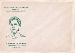 A24857 - "Constantin Brancusi" Centenarul Nasterii Eroinei Ecaterina Teodoroiu Postal Cover  Romania 1994 - Neufs