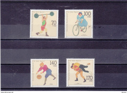ALLEMAGNE 1991 Sports Haltérophilie, Cyciisme, Baskett-ball, Lutte Yvert 1331-1334, Michel 1499- 1502 NEUF** MNH - Nuovi