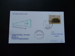 Lettre Premier Vol First Flight Cover Macau Macao To Nagoya Japan Boeing 747 Lufthansa 1991 - Covers & Documents