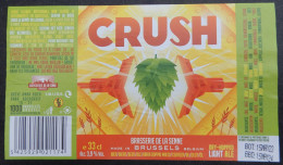 Bier Etiket (8o6), étiquette De Bière, Beer Label, Crush Brouwerij De La Senne - Cerveza