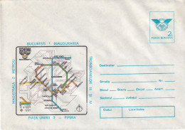 A24858 - Schema Metroului Bucuresti Cover Stationery Romania - Interi Postali