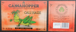 Bier Etiket (8p6), étiquette De Bière, Beer Label, Cannahopper Cali Haze Brouwerij Vliegende Paard Brouwers - Beer