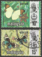Perak (Malaysia). 1971 Butterflies. 10c, 15c Used. SG 176, 177. M5152 - Malaysia (1964-...)