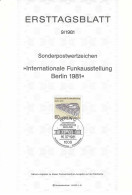 Fiche 1e Jour 15 X 21 Cm ALLEMAGNE BERLIN N° 610 Y & T - 1e Jour – FDC (feuillets)