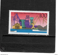 ALLEMAGNE 1991 Port De Duisbourg, Bateaux Yvert 1390, Michel 1558 NEUF** MNH Cote 2,20 Euros - Unused Stamps