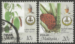 Perak (Malaysia). 1986 Agricultural Products. 10c, 20c Used. SG 201, 203. M5154 - Malaysia (1964-...)