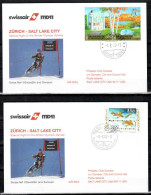 2002 Zurich (Vaduz) + (UNG)  - Salt Lake City   Swissair First Flight, Erstflug, Premier Vol ( 2 Covers ) - Autres (Air)