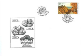 FDC 905 Czech Republic Protected Lanscape Area Zelezne Hory 2016 Eisengebirge Iron Mountains Ammonoid Ammonite Mineral - Mineralen