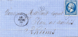 Ardennes - LSC Affr N° 22 Obl GC 1007 - Tàd Type 15 Le Chesne + Boite Rur B (localisée Par Archivage = Brieulles-s/-Bar) - 1849-1876: Classic Period