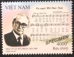 Vietnam Viet Nam MNH Specimen Stamp 2021 : 100th Birth Anniverary Of Luu Huu Phuoc, Musician / Music (Ms1148) - Viêt-Nam