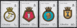 GIBRALTAR - ARMOIRIES DE BATEAUX DE LA ROYAL NAVY - N° 454 A 457 - NEUF** MNH - Briefmarken