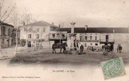 42 -  Loire -  ST ANDRE D' APCHON  La  Place ( Hotel Du Centre Café, Hotel Du Lion D' Or, Cheveaux ) - Autres & Non Classés