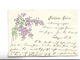 CPA FANTAISIE ALLEMAGNE,   (en Relief) FLEURS BLEUES  FROHLICHE OSTERN  En 1902!  !(voir Timbre) - Sonstige & Ohne Zuordnung