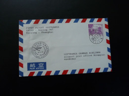 Lettre Premier Vol First Flight Cover Beijing Shanghai Boeing 747 Lufthansa China 1994 - Covers & Documents