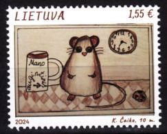 LITHUANIA 2024-05 ART Child's Drawing: Pet Mouse, MNH - Roedores