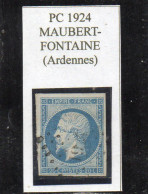Ardennes - N°14A Obl PC 1924 Maubert-Fontaine - 1853-1860 Napoléon III.