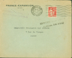 YT N°283 CAD Marseille Gare 28 VIII 1933 Cachet Envoyé Par Avion Postal De Nuit - 1927-1959 Lettres & Documents