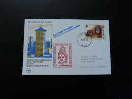 Lettre Premier Vol First Flight Cover Singapore To Bangkok Thailand Airbus A340 Lufthansa 1995 - Singapore (1959-...)