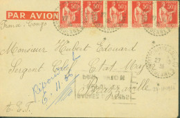 Destination Brazzaville Congo YT Paix N°283 X4 + 1 CAD Perlé Matton Et Clémency Ardennes 27 10 36 - 1927-1959 Covers & Documents