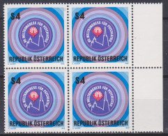 1983 , Mi 1745 ** (3) - 4er Block Postfrisch -  Weltkongreß Für Psychiatrie , Wien - Unused Stamps